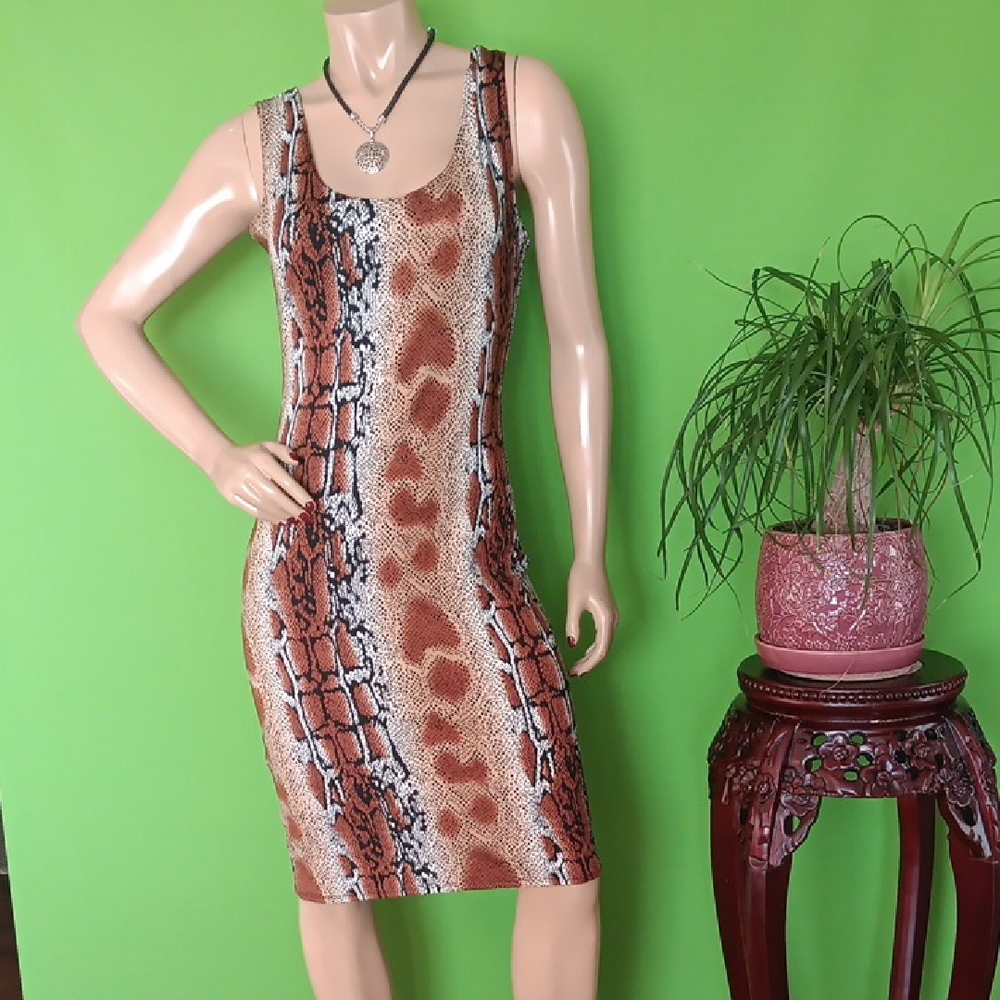 Love J Snakeskin Print  Dress, Sz. L